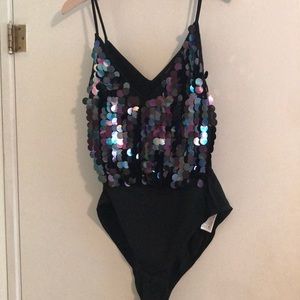 Plus Sequined Bodysuit